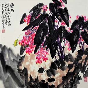 尹石《花雨》68_68cm